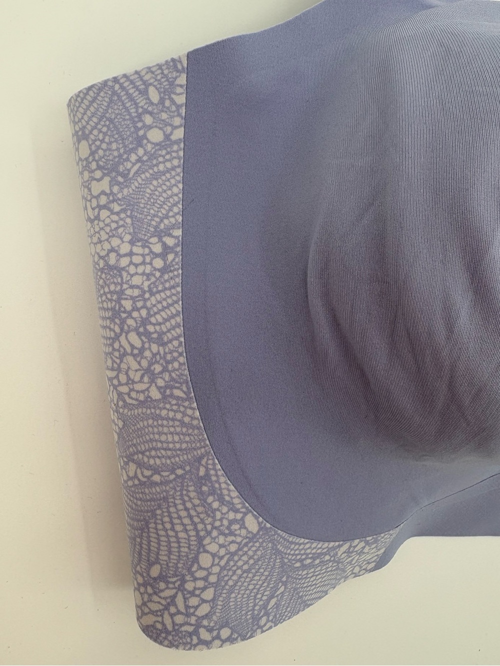 Evelyn & Bobbie Beyond Adjustable Wireless Bra Moonstone Lace Blue Purple XL - Picture 13 of 14
